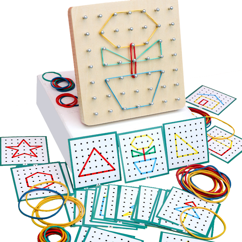 Kids Toys 3 Year Old - Children Math Wooden Toys Set Geometric